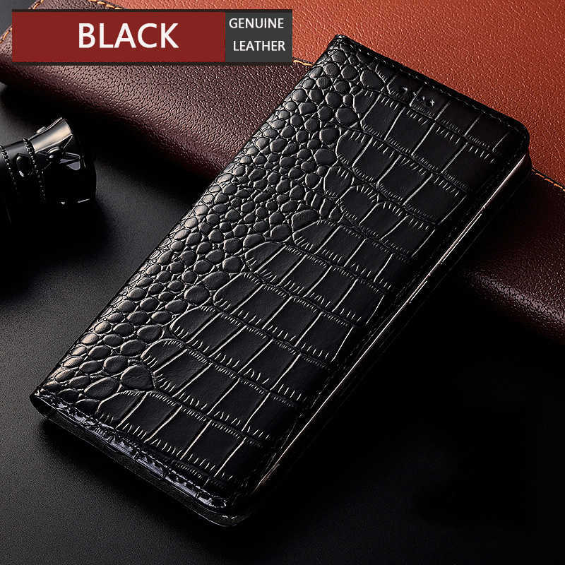 Obudowy telefonu komórkowego Krokodyl oryginalny skórzany obudowa dla Huawei honor 8a 7x 8c 8x 8s 9 9x 9a 9c 9s 20 20s 30 30s Pro Lite Flip Cover W221014