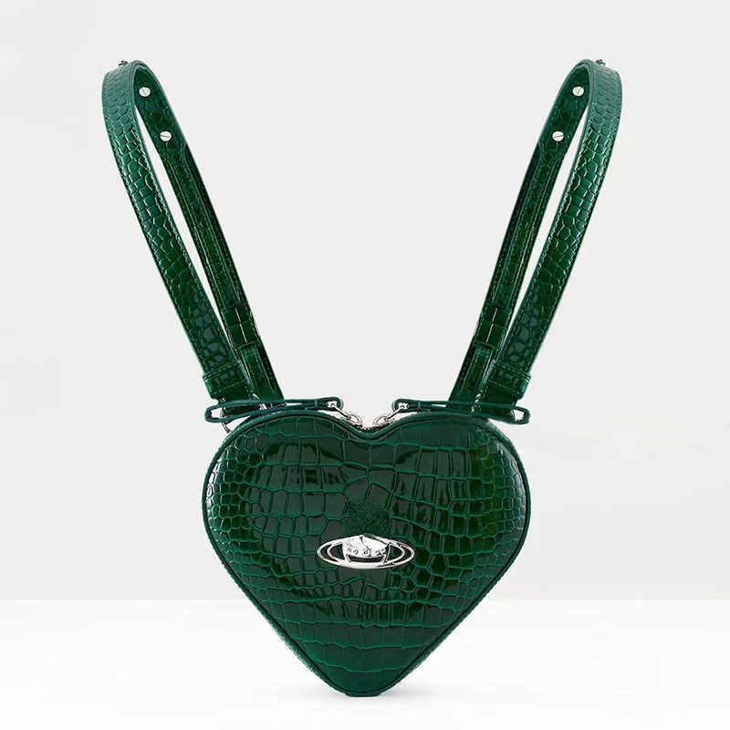 Sacos de noite Vivi Designer Bolsas para Mulheres Padrão de Crocodilo Mochila Japonesa Moda Ombro Crossbody Bag Coração Mini Bookbags F176o