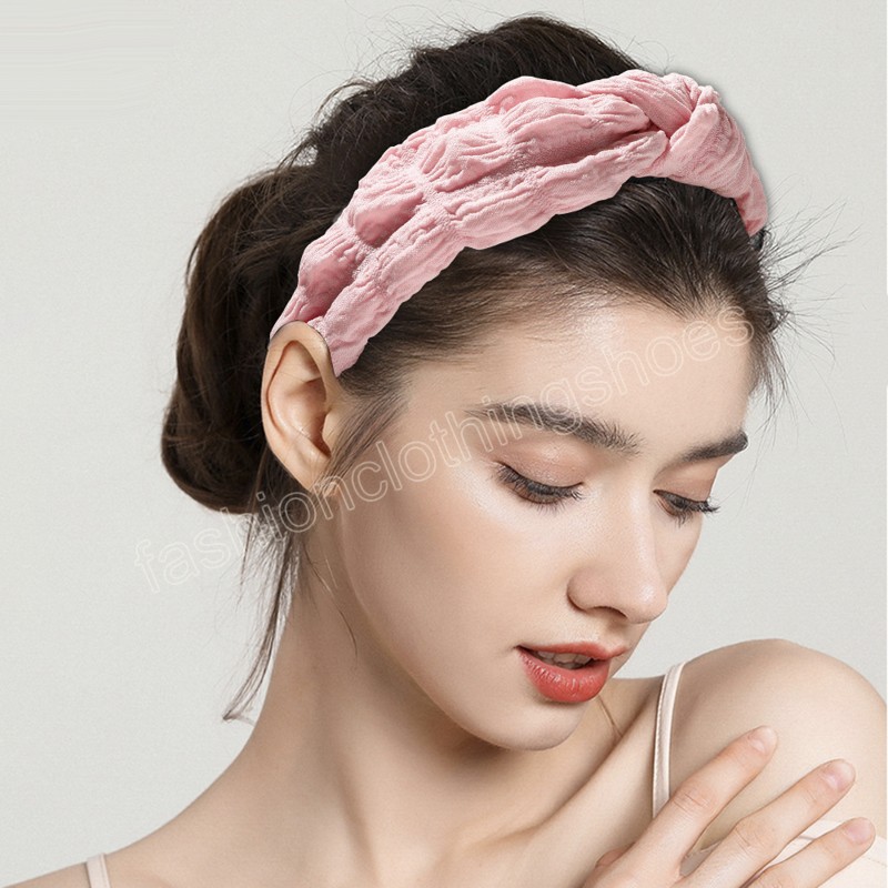 Koreanischer Stil, Bonbonfarbener Stoff, geknotetes Haarband, Damenwasch-Stirnbänder, Haarschmuck für Damen, Kopfbedeckung