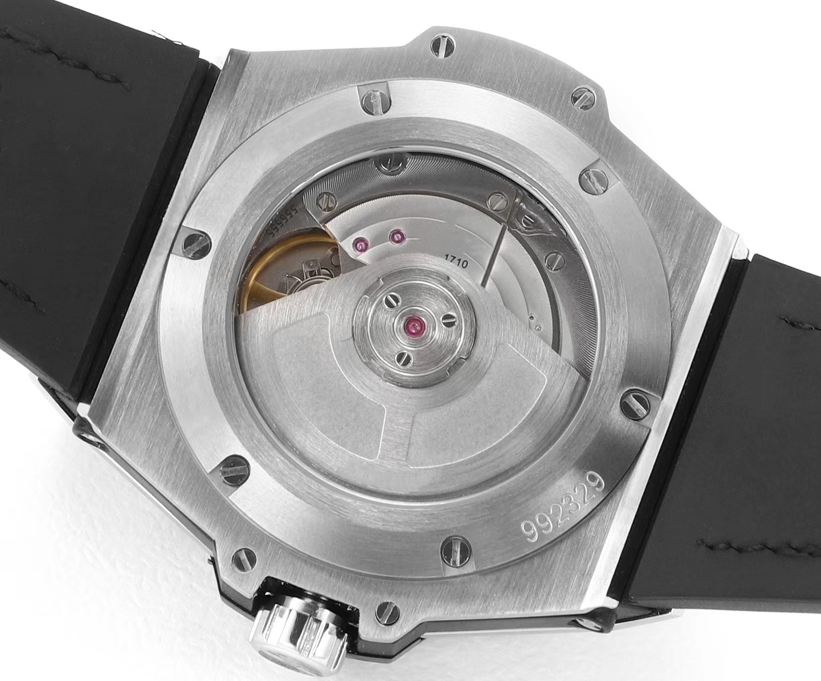 Unisex lüks mekanik saat Gümüş kadran, elmas ile 39mm mavi kayış ve gerçek süper kıdemli hareket 1710 tam otomatik zincir romantik gökkuşağı saati
