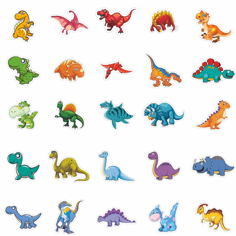 Dinosaur Stickers Cute Waterproof Cartoon Sticker for Kids for Stationery Luggage Teaching Rewards TZ-306