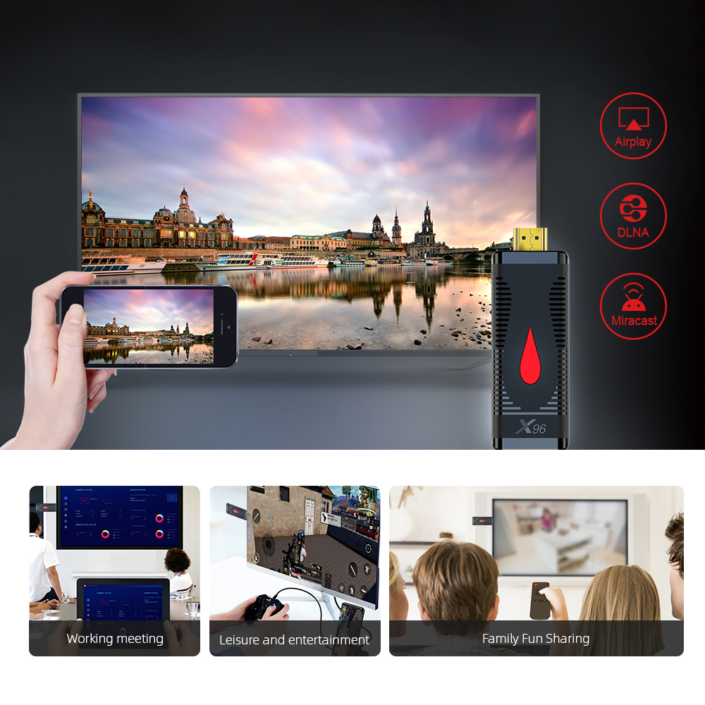 جهاز التحكم عن بُعد الذكي X96 S400 Fire TV Stick Allwinner H313 4K Media Player Android 10 Box 24G 5G WIFI 2GB16GB DONGLE RESEIVER2961327