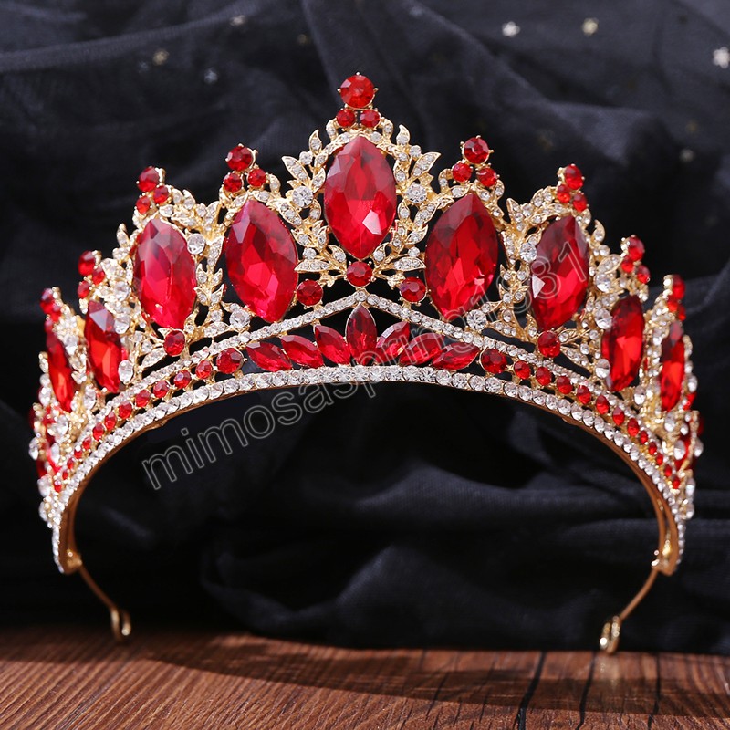 Grandi diademi di cristallo barocchi Corona nuziale spose Accessori capelli da donna Copricapo Regalo di compleanno principessa