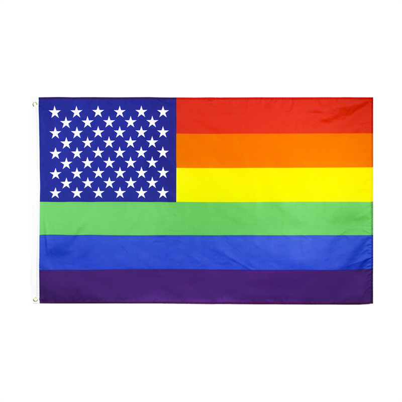 90x150cm 3x5 fts Banner Flags LGBT Gay Pride Progress Rainbow Flag Ready to Ship Direct Factory Stock Double Stitched