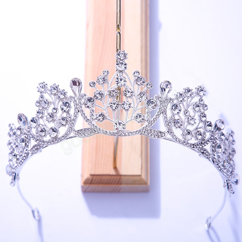 Corone di diadetiche viola donne accessori capelli da sposa matrimoni Rhinestone Chiesate copricapo di joielli feste