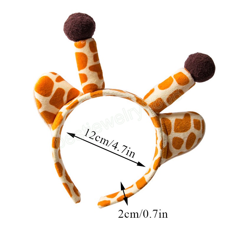 Bandeau oreilles de girafe en peluche pour femmes, cerceau pour cheveux d'animaux, accessoires de cheveux pour filles, noël et Halloween