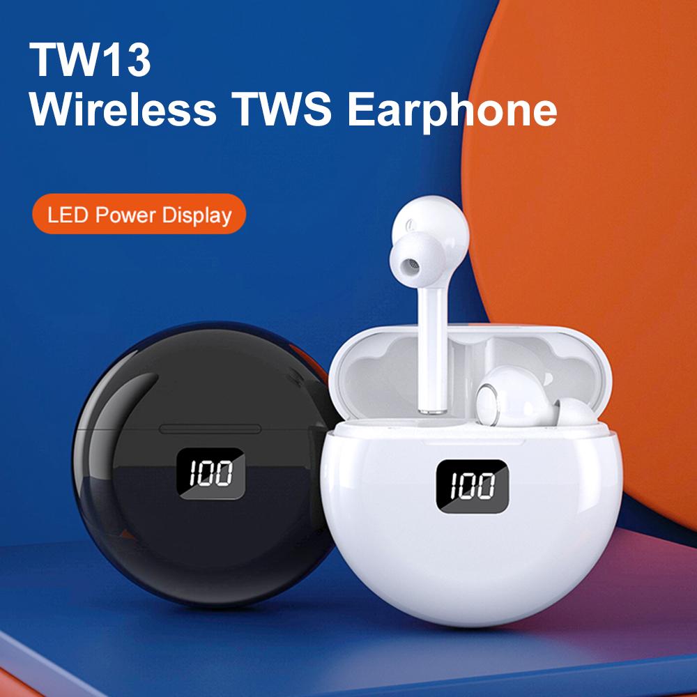 Drahtlose Ohrhörer TWS Bluetooth-Kopfhörer Touch Control mit Ladekoffer IPX4 Wasserdichtes LED-Display Sportkopfhörer TW13