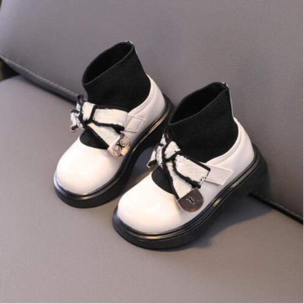 Осенняя мода Girls Boots 2022 Зимняя новая детская обувь для не скользящих детский носков.