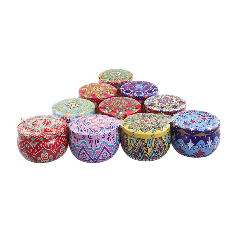 Te Pot Tin Box Home Garden Personality Candy Box DrumShaped Candy Cookie Box Handmiterad tvål Candle Jar Packaging fodral med LID2159343