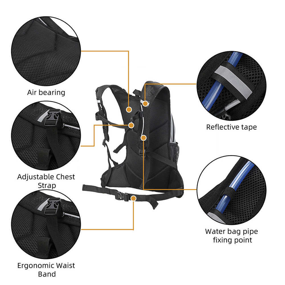 Hiking Bags Reflective Mountain Bike Backpacks Breathable Waterproof Outdoor Sports Bag Hiking Pouch Cycling Rucksack for Men Women L221014