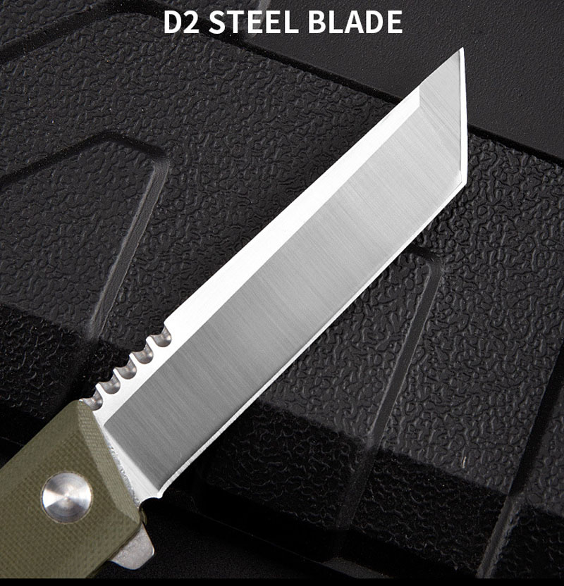 Nowy R1023 Flipper Solding Nóż D2 Satin Tanto Point Blade G10 Łożysko kulkowe Szybkie otwarte noże EDC Folder narzędzia zewnętrzne