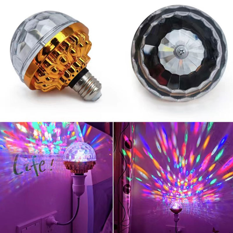 E27 Party Decoration Rotating Magical Ball Lights Atmosphere Mini RGB Projection Lamp DJ Disco Balls Light Christmas Party KTV Bar Stage Wedding ZXFEB13