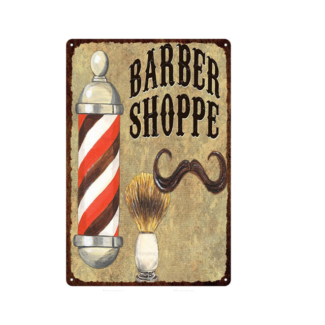 Europen stil barbershop metall målning rolig designad barberverktyg tennskylt vintage väggplatta dekor barbers tatuering butik klipp hår butik konsttryck målning plack