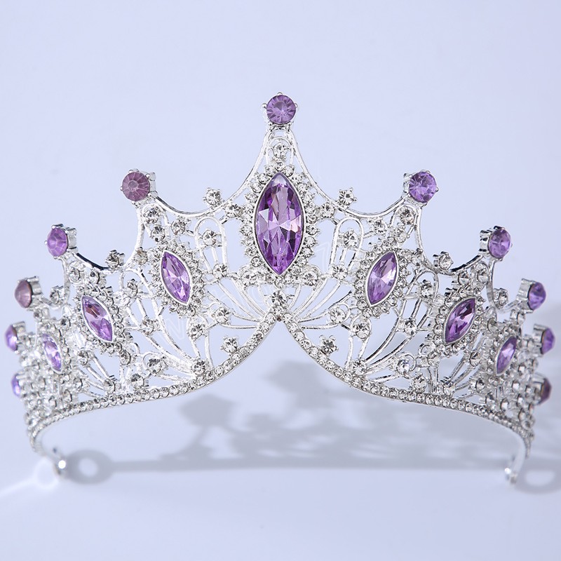 크리스탈 화려한 기하학적 크라운 Tiaras 빈티지 모조 다이아몬드 여성을위한 신부 웨딩 헤어 액세서리 보석