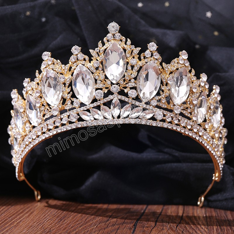 Grandi diademi di cristallo barocchi Corona nuziale spose Accessori capelli da donna Copricapo Regalo di compleanno principessa