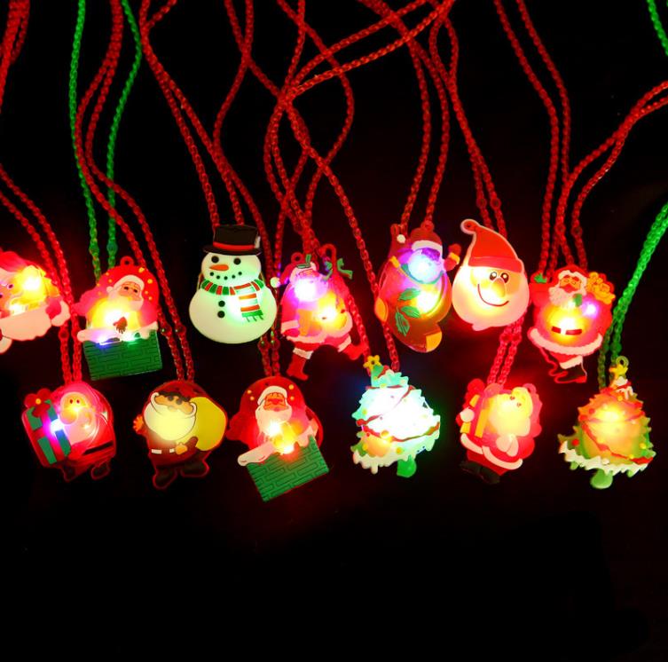 Collier lumineux de noël pour nouvel an, Bracelets de décoration, cadeau pour enfants, jouets de noël pour enfants filles SN4978