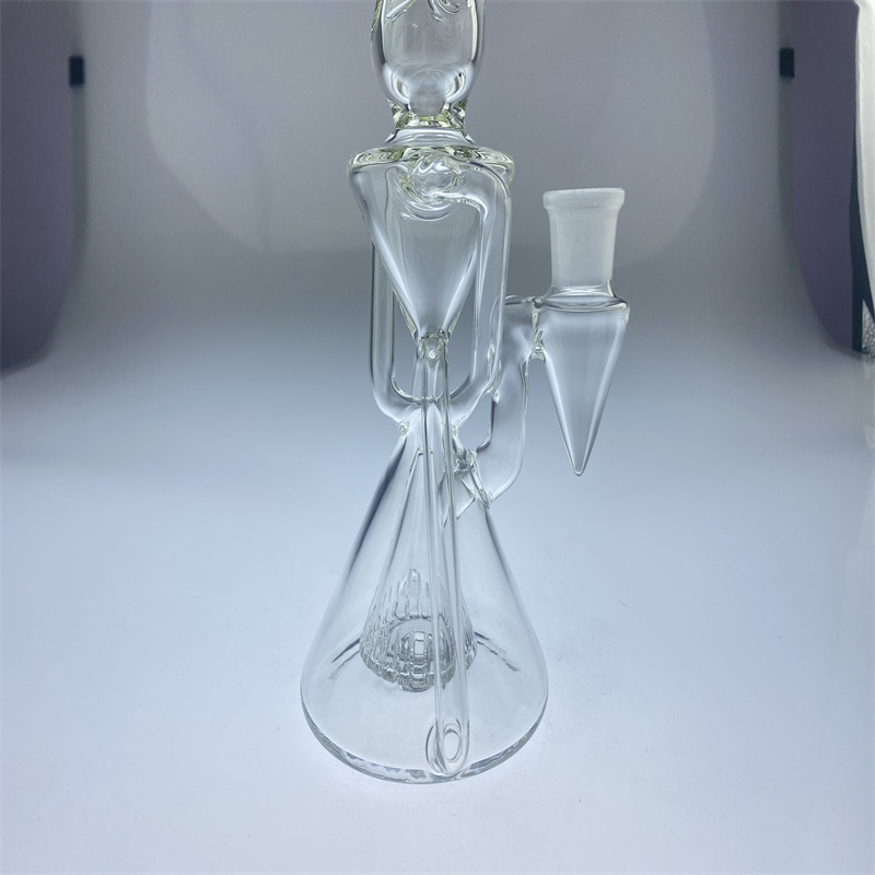 Чистый стеклянный кальян x Bong New Design 19inches Recycle 18 -миллиметровый сустав