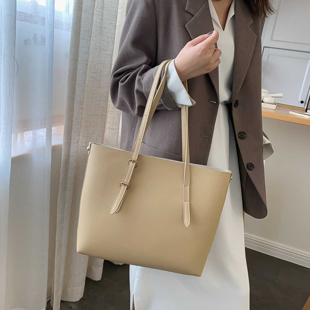 Evening Bags Women's Tote bag Soft PU Leather Handbags Office Ladies Work Hand Bags Purse Pocket Women Composite bag Big Tote Sac Bolsa L221014