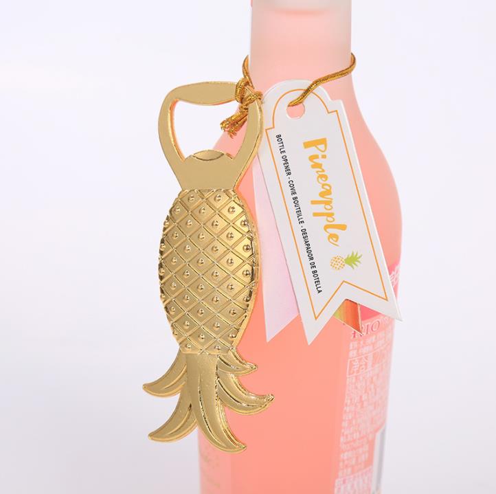 Ouvre-bouteille en forme d'ananas doré, 100 pièces, pour faveur de mariage, ouvre-bouteille, cadeau de fête, SN4727