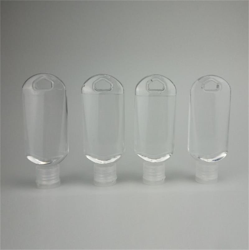 Botella vacía rellenable de Alcohol de 50ML con gancho para llavero, desinfectante de manos de plástico transparente para botellas de viaje 2907659