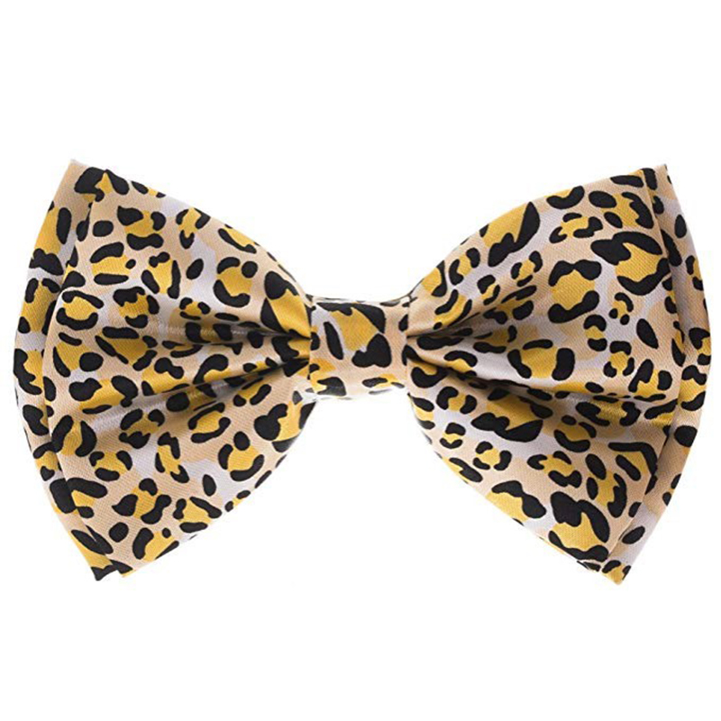 Leopard b￥ge slipsar vuxna tryck bow bowknot casual party dekoration modetillbeh￶r