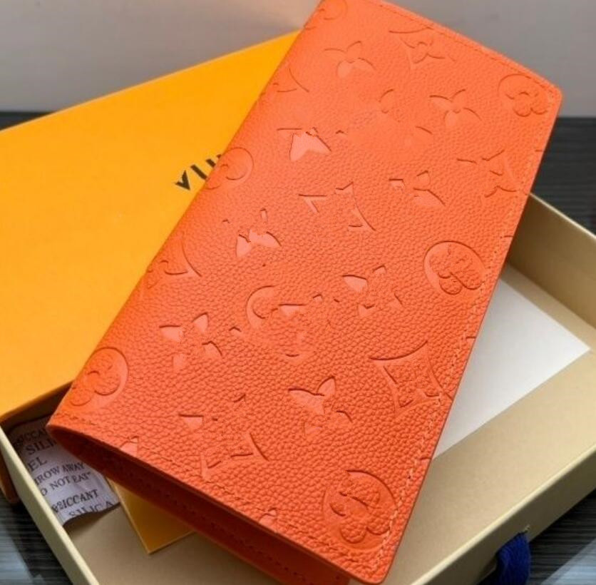 Designer wytłoczony litera Portfel unisex luksusowa marka Multi -Card Portable składane kobiety krótkie portfele długie torby sprzęgła słynne projekt7220199