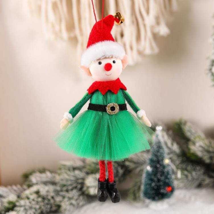 Christmas Elf Dolls Decoration Adorable Boy and Girl Xmas Tree New Year Ornament Home Gifts SN4984