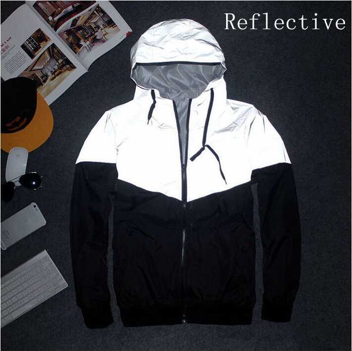 Vestes pour hommes Design de mode nuit pleine réfléchissante 4XL veste hommes harajuku vestes à capuche hiphop streetwear fermeture éclair manteau coupe-vent imperméable T221017