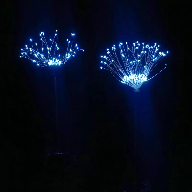 Luzes de fogos de artif￭cio solares de decora￧￣o de jardim 120 lumin￡ria de cordas LED L￢mpada ￠ prova d'￡gua ilumina￧￣o externa L￢mpadas de grama