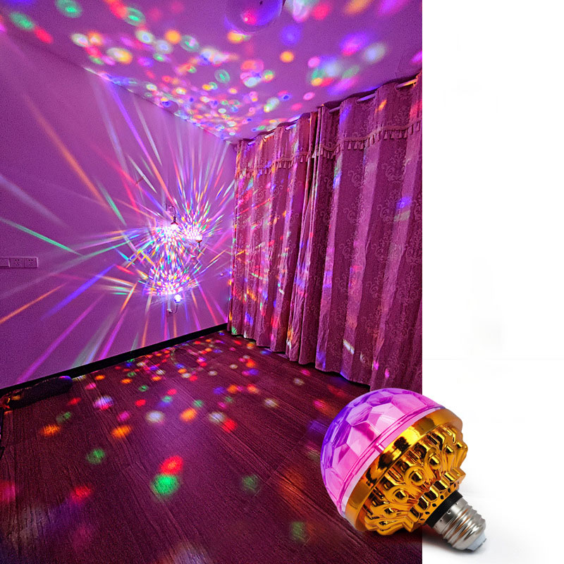 E27 Party Decoration Rotating Magical Ball Lights Atmosphere Mini RGB Projection Lamp DJ Disco Balls Light Christmas Party KTV Bar Stage Wedding ZXFEB13