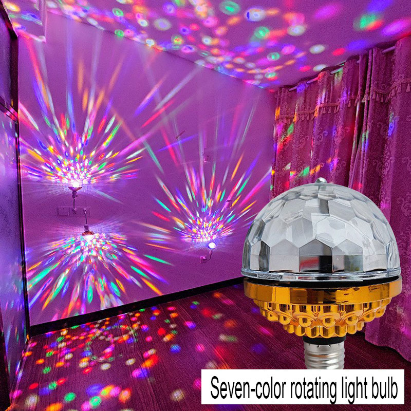 E27 Party Decoration Rotating Magical Ball Lights Atmosphere Mini RGB Projection Lamp DJ Disco Balls Light Christmas Party KTV Bar Stage Wedding ZXFEB13