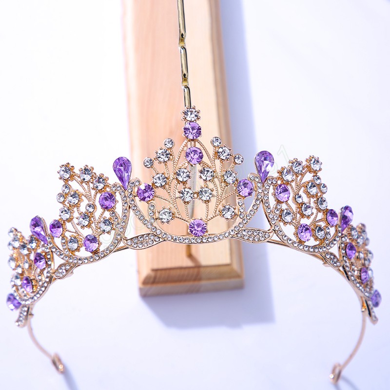 Tiaras violet couronnes pour femmes accessoires de cheveux de mariage de mariage