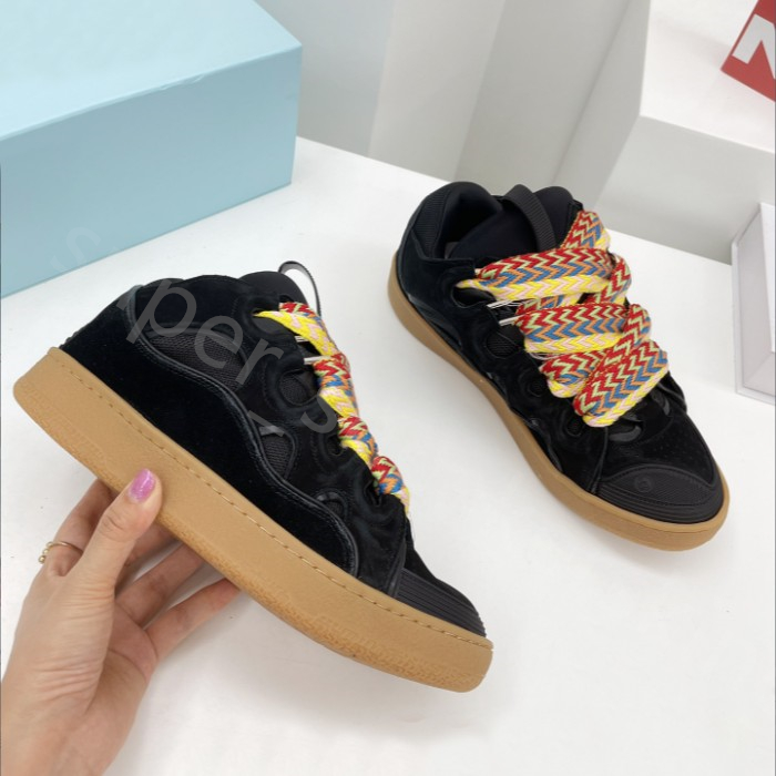 New Curb Trainers Runners Shoes Uomo Sneakers Scarpe sportive Moda Donna Flat Couples High Tops Designer Donna Scarpe casual in pelle con scatola 35-46