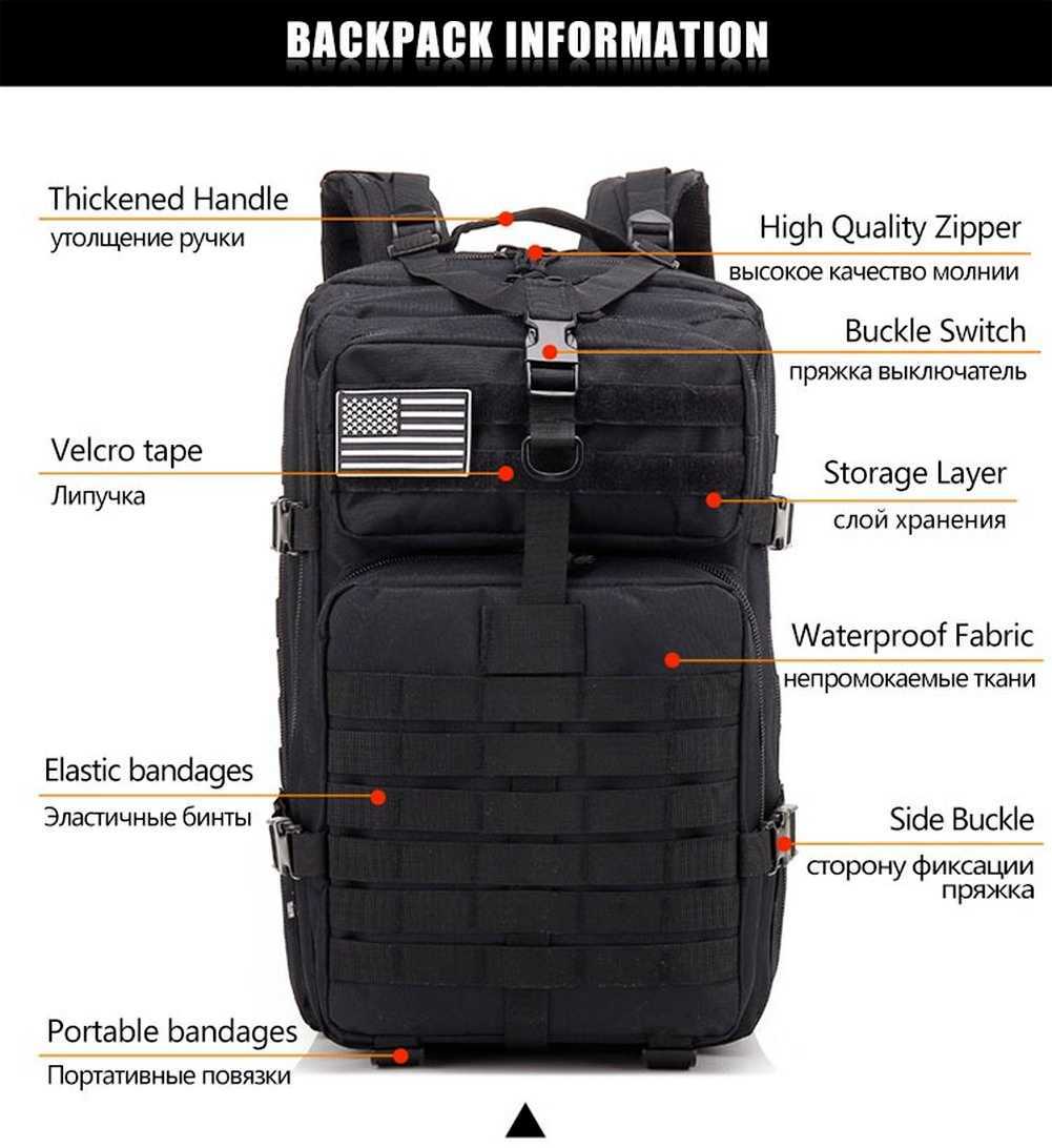 Hiking Bags 30L50L Large Capacity Men Army Military Tactical Backpack 3P Softback Outdoor Waterproof Bag Hiking Camping Hunting 1074826