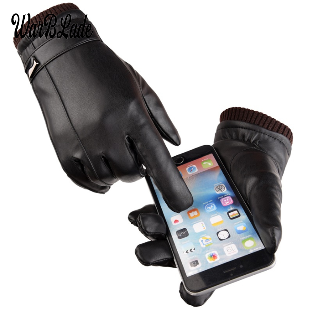 Vijf vingers handschoenen heren luxueuze pu lederen winter rijden warme kasjmier tactische handschoenen zwarte druppel hoge kwaliteit 221017
