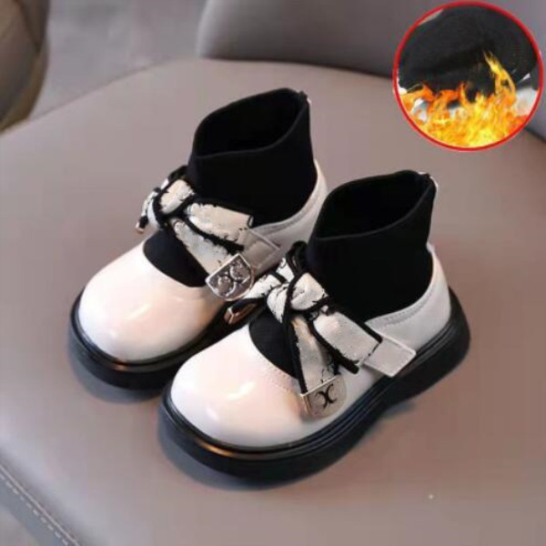 Осенняя мода Girls Boots 2022 Зимняя новая детская обувь для не скользящих детский носков.