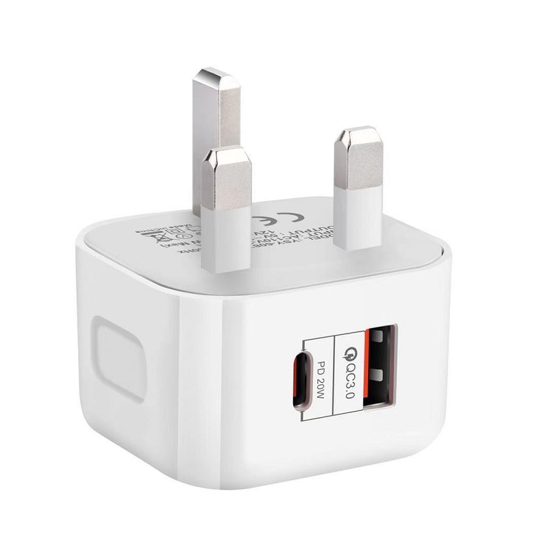 Chargeur mural USB US UK UK EU Plug Adapter Travel 20W Black / White Power Pd Charge rapide USB Type-C pour smartphone universel Android Phone Samsung S7 S8