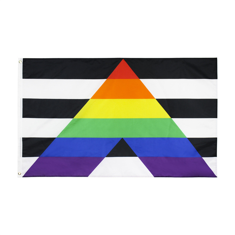 90x150cm 3x5 FTS Baner Flagi LGBT Gay Pride Progress Rainbow Flag Gotowy do wysyłki Bezpośrednie fabrycznie zszywane