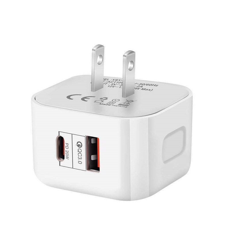 USB Wall Charger US UK UE Adapter Podłącz Travel 20 W Black/White Power PD Szybki ładunek USB Type-C dla uniwersalnego smartfona Android Telefon Samsung S7 S8