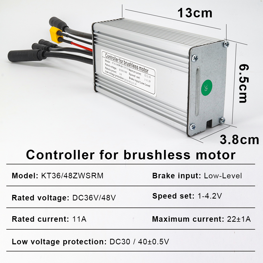 Composants de guidon de vélo KT Contrôleur de vélo électrique étanche 36V 48V 350W 500W Contrôleur pour moteur de roue arrière avant MXUS Connecteur Julet Kit de contrôleur de vélo électrique 221022