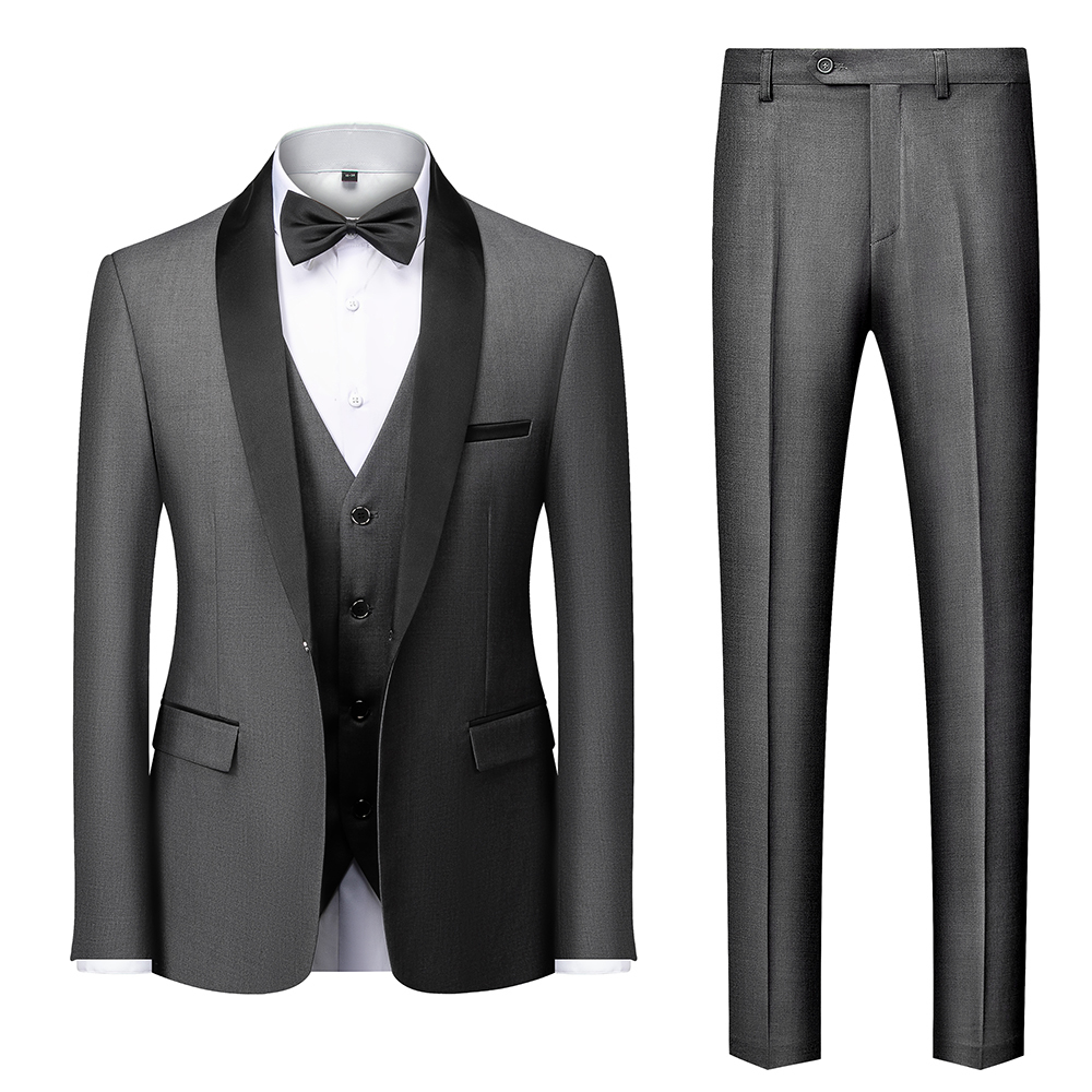 Herrdräkter blazers män mariage färgblock krage jacka byxor i maistcoat manlig affär casual bröllop kappa västbyxor 3 stycken set 221014