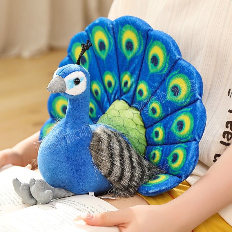 25x30CM lindo simulación pavo real juguetes de peluche muñecas Kawaii relleno suave Animal Peahen juguete encantador hogar cumpleaños decoración regalos