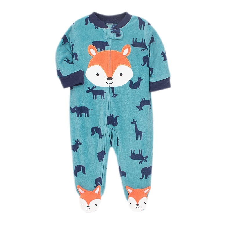 Rompers Footed Warm Baby Spring Fall Micro Polar Fleece Pajamas jumpsuits Infant baby boy girl sleepwear 0/3-12M 221018