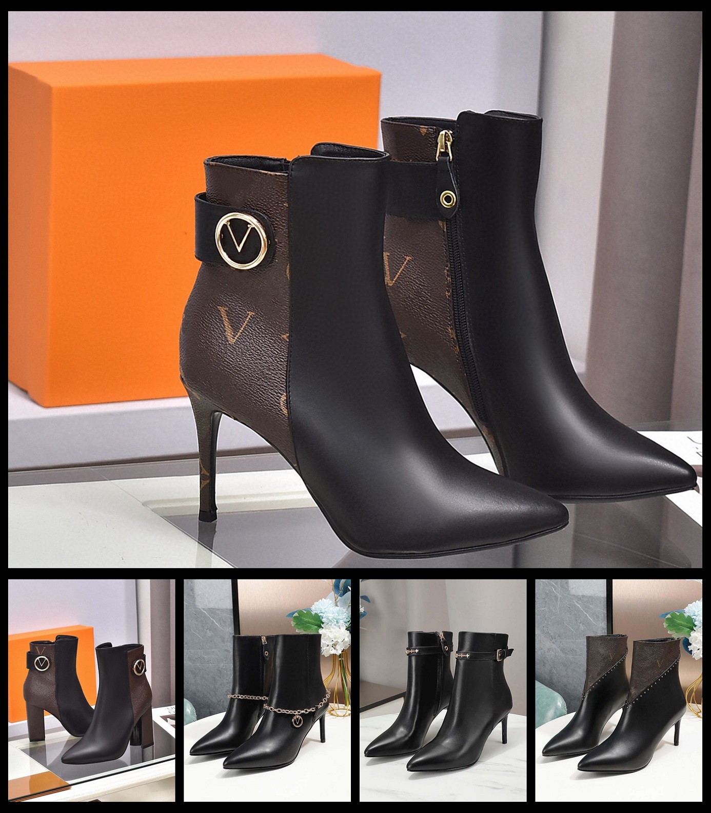 Дизайнерские ботинки Paris Luxury Bont Boot Подличная кожа Martin Angle Booties Женщины короткие кроссовки для ботинок.