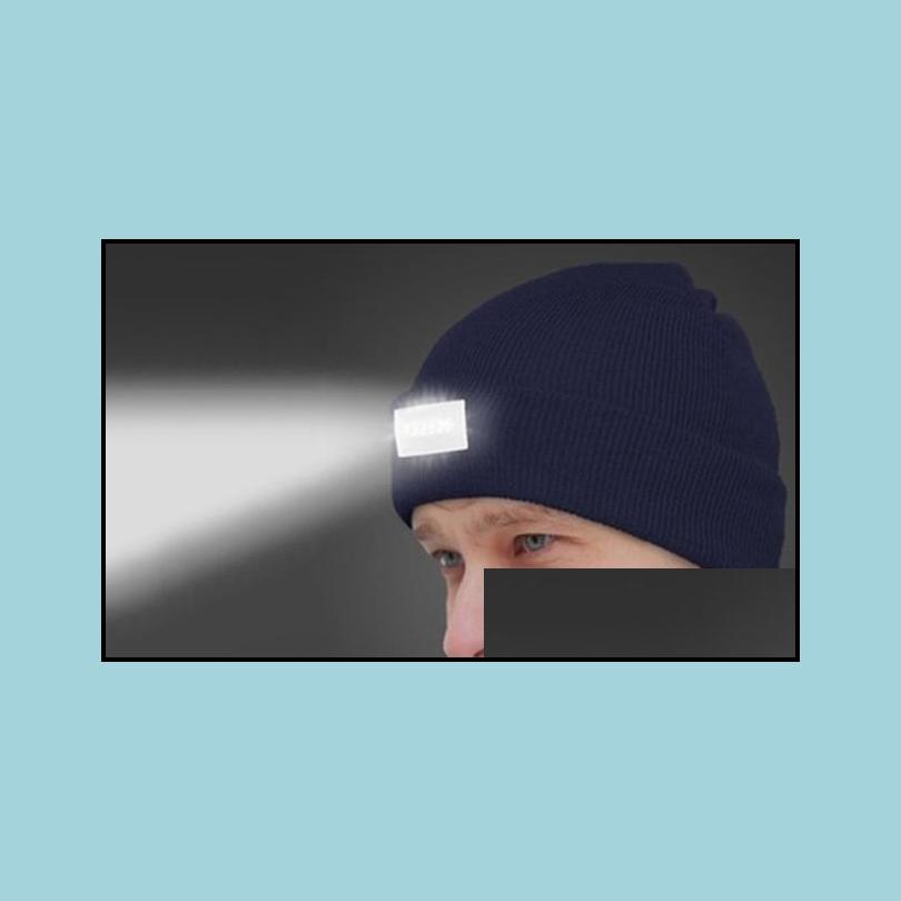 Beanie Skull Caps 5 LED BEANIES HEADLAMP WINTER HANDSユニセックスライトカムハットパワーストッキングキャップロットドロップ配信2022 FASHI271X