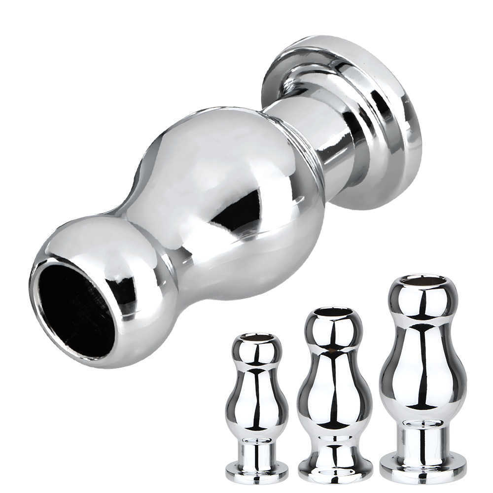 美容アイテムIkoky Metal Sexy Products Douche Enema Syringe Anal Toys Butt Plug Hollow Dilator for WomanMen Gay