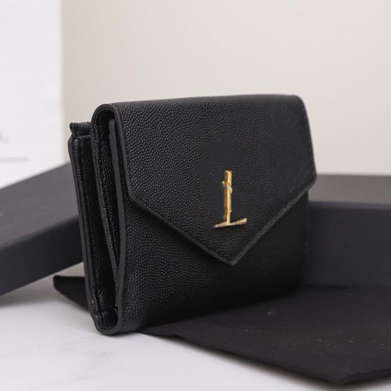 Mody damski prawdziwy projektanci zamka błyskawicy krótkie portfele męskie fold w ziarno de poudre skórzana karta kredytowa Holde290a