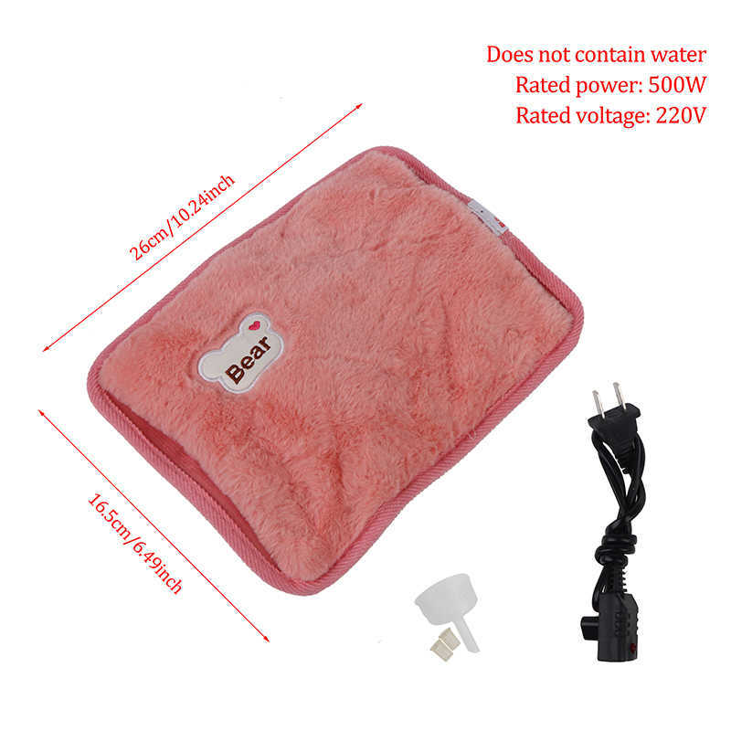 Decorative Objects Figurines Hot Water Bottle Electric Charging Heating Rechargeable Heat Water Bag Rabbit Fur Soft Hand Warmer Y2210