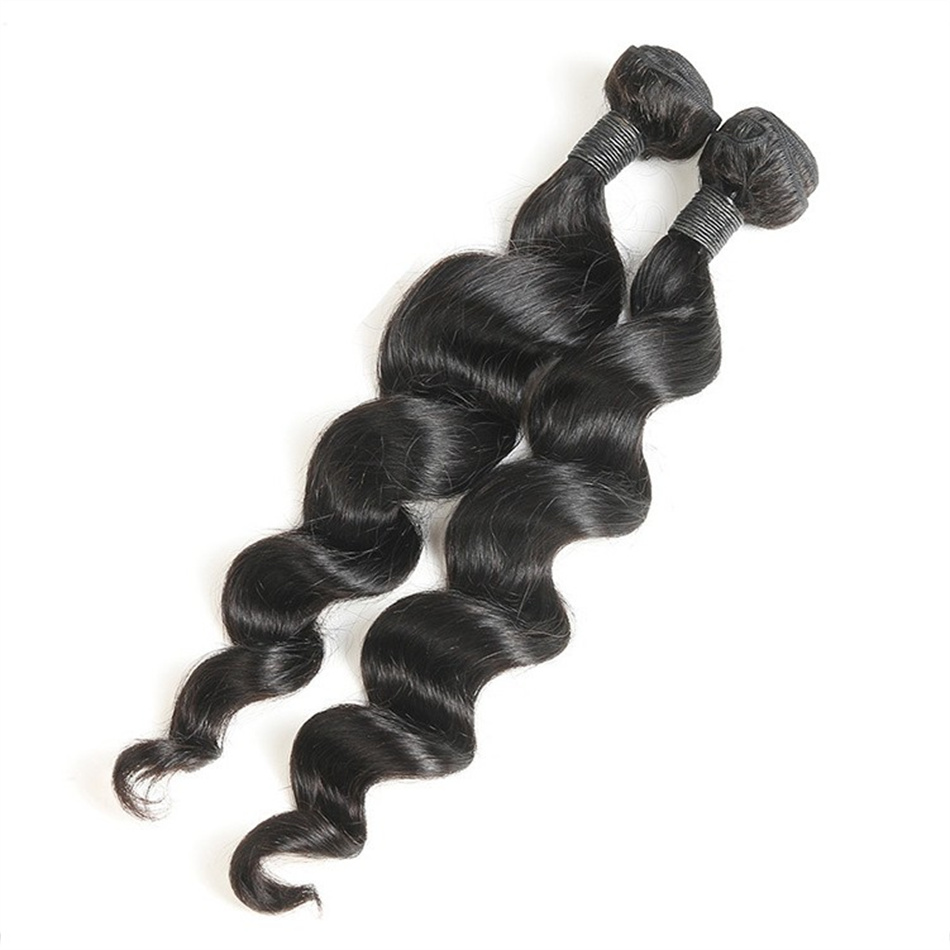 9A Mongolian Remy Human Hair Weaves 3 Bundles Loose Wave Natural Color Hair Extensions for Women
