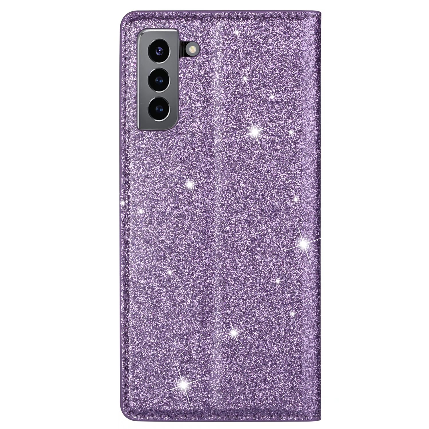 Fundas de teléfono de lujo para Samsung A35 A55 A15 A25 A24 A05 S24 S23 FE Ultra Plus 4G 5G Cartera de cuero con purpurina funda de lujo con adorno de cristal